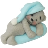 Figurka na tort miś dekoracje urodziny chrzest baby shower niebieski szary